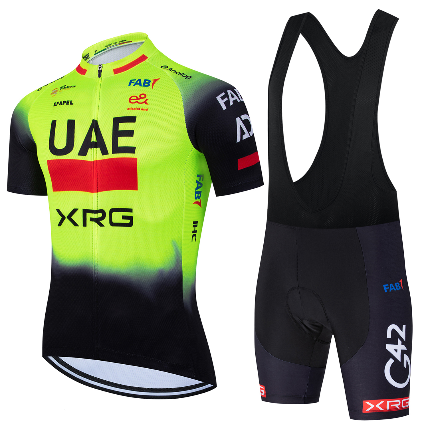 Mountain Biking Pants For Men - Fluorescent Yellow UAE Cycling Jersey Shorts