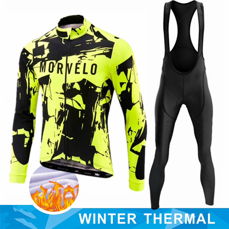 Mountain Biking Pants For Men - MORVELO Winter Thermal Fleece Long Sleeve