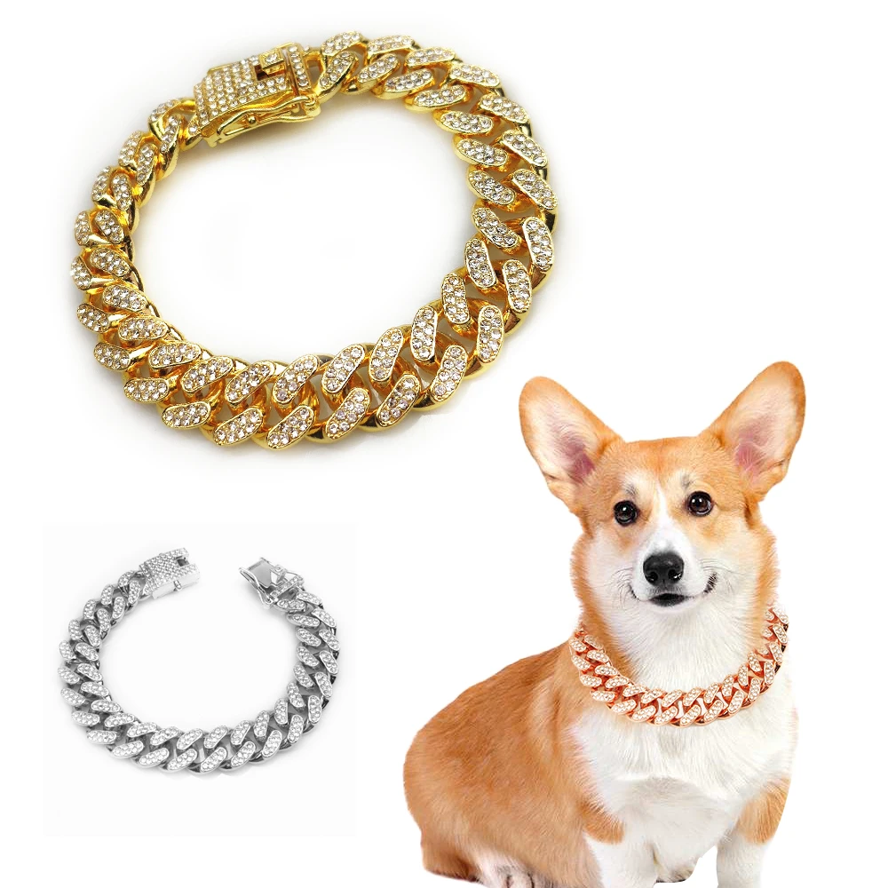 Rhinestone Dog Chain Collar Me - Chain Quick Link บทวิจารณ์และราคา