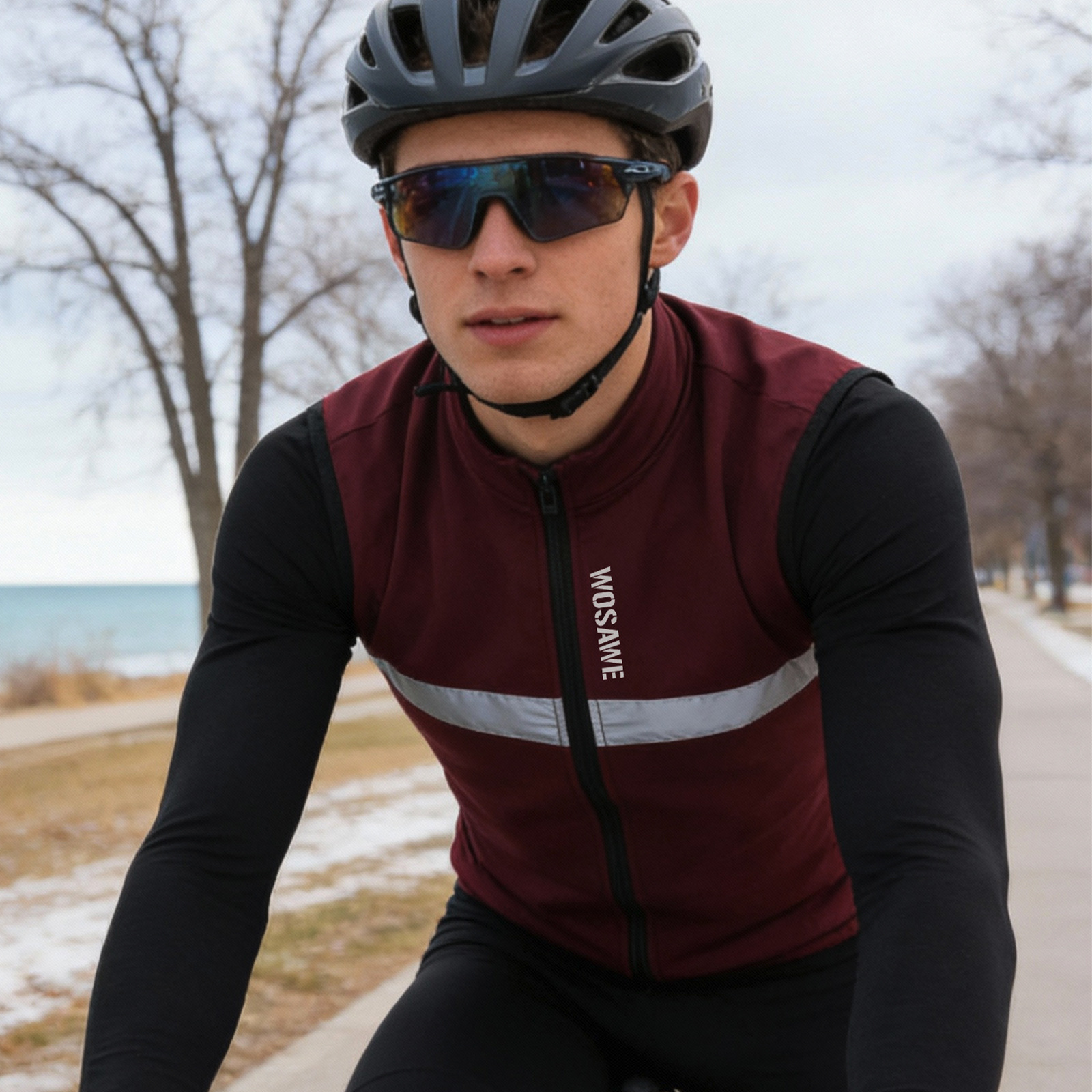 WOSAWEMen's Cycling Jacket Win - Mountain Biking Vest บทวิจารณ์และราคา