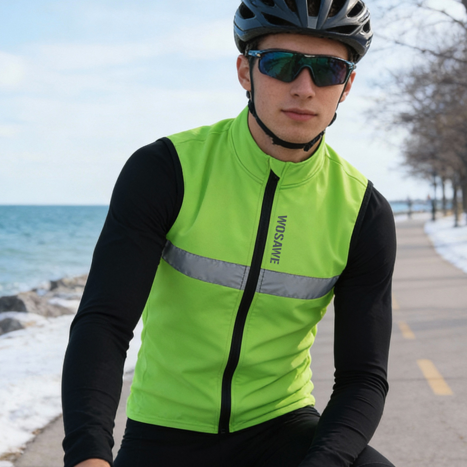 WOSAWEMen's Cycling Jacket Win - Mountain Biking Vest บทวิจารณ์และราคา